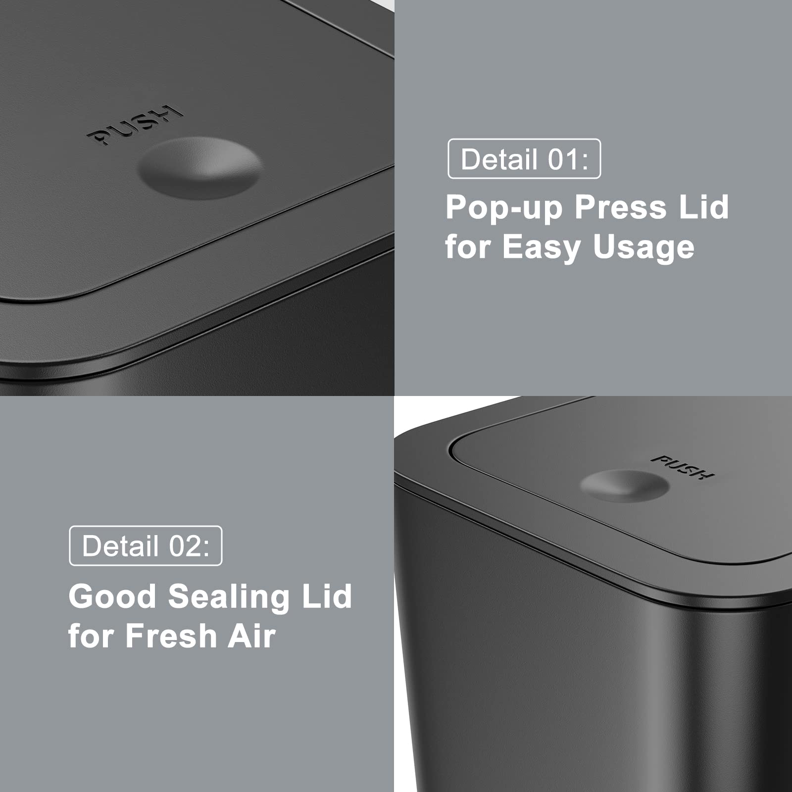 N. NETDOT office trash bin, compact size for tidy workspaces