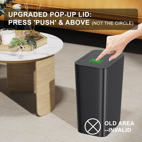 N. NETDOT slim trash bin suitable for bathroom with lid
