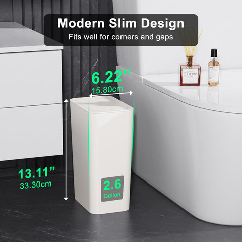 N. NETDOT small bathroom trash can with pop-up lid for easy disposal