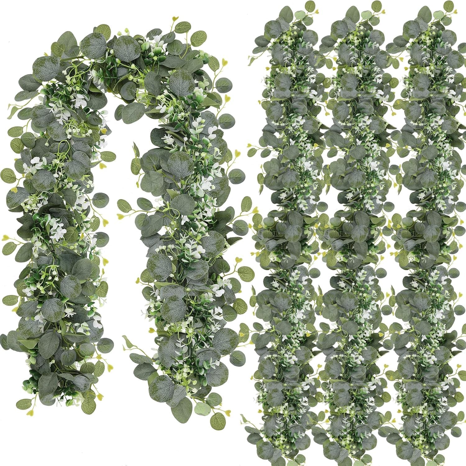 N&T NIETING eucalyptus garland 6ft collection with lifelike leaves for mantels and tables