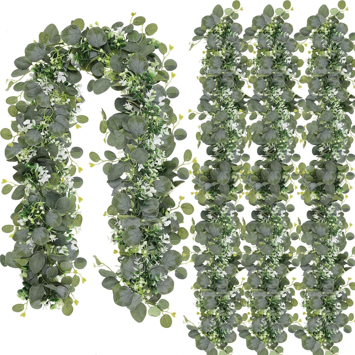 N&T NIETING eucalyptus garland 6ft collection with lifelike leaves for mantels and tables