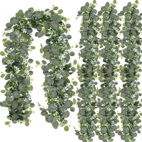 N&T NIETING eucalyptus garland 6ft collection with lifelike leaves for mantels and tables