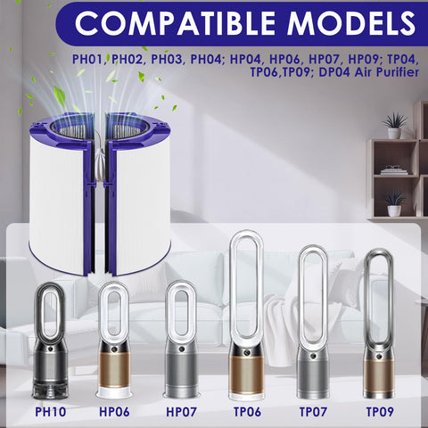 NABEECA 2-in-1 filter for Dyson TP10, compatible and reliable.