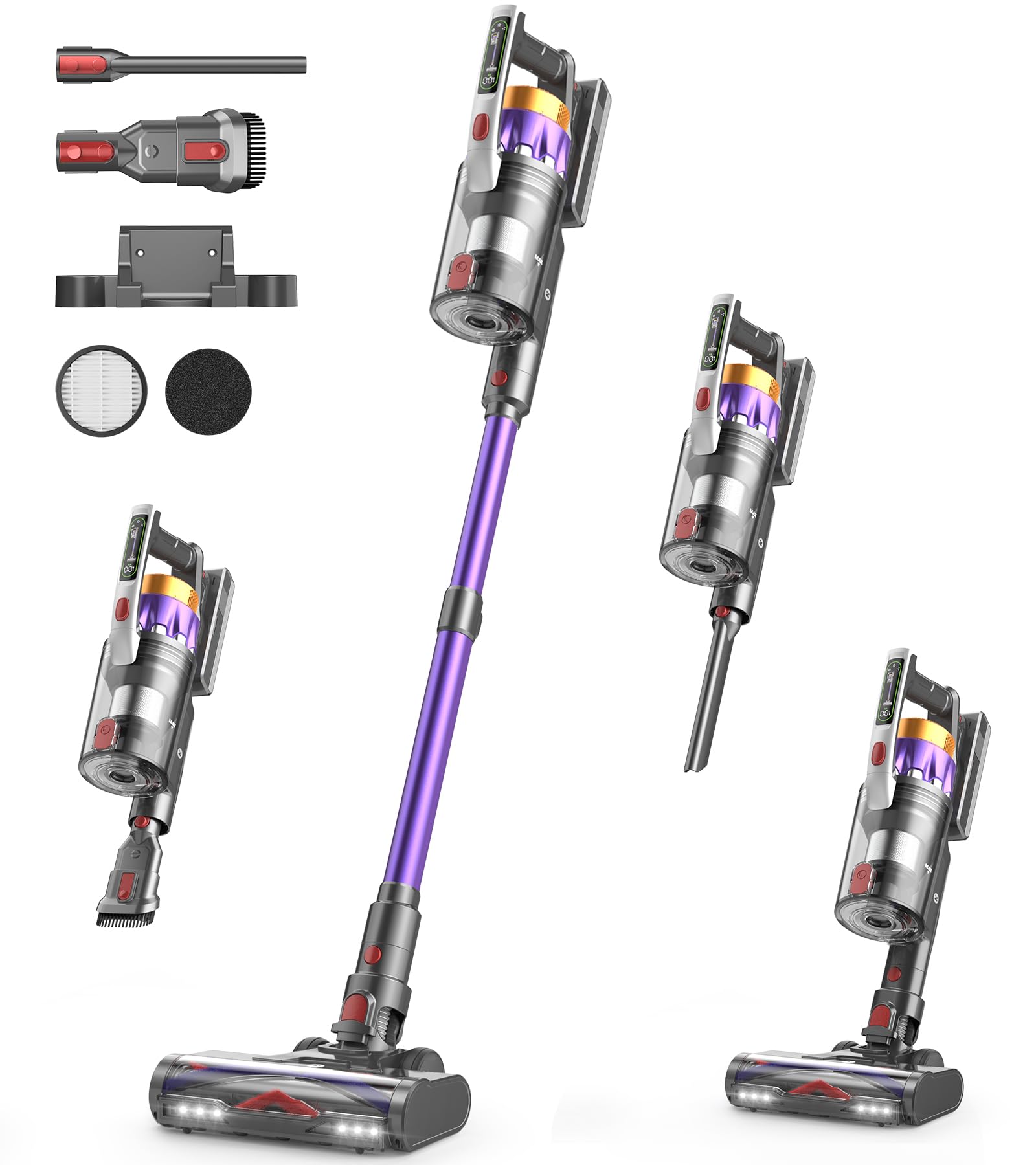 NADALY cordless vacuum demonstrates 650W suction power for deep cleaning on hardwood floors