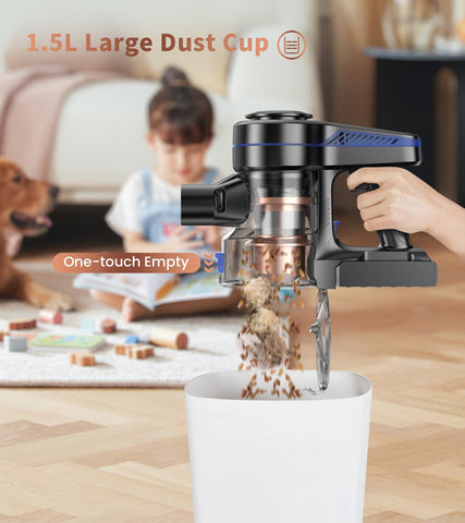 NADALY cordless vacuum charging dock enables quick, wireless cleanups.