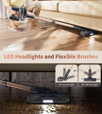 NADALY cordless vacuum fully sealed filtration captures 99% fine particles.