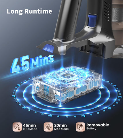 NADALY cordless vacuum floor brush rotates for efficient cleaning.