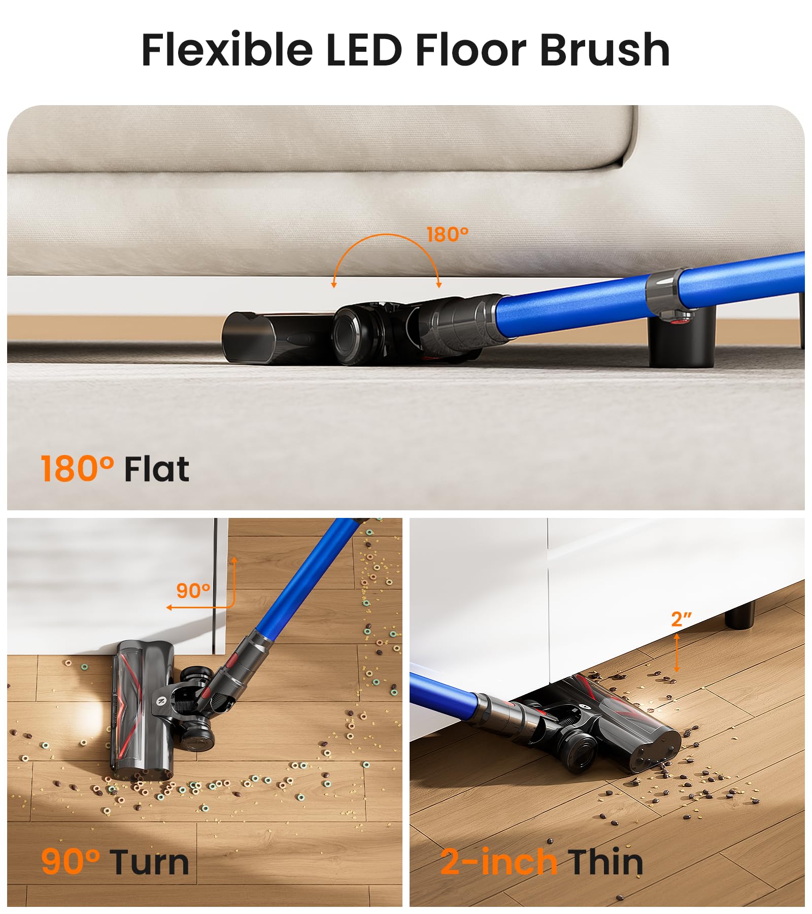 NADALY N16 LED headlights illuminate under furniture