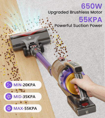 NADALY vacuum highlights 70min runtime for complete home cleaning without recharging