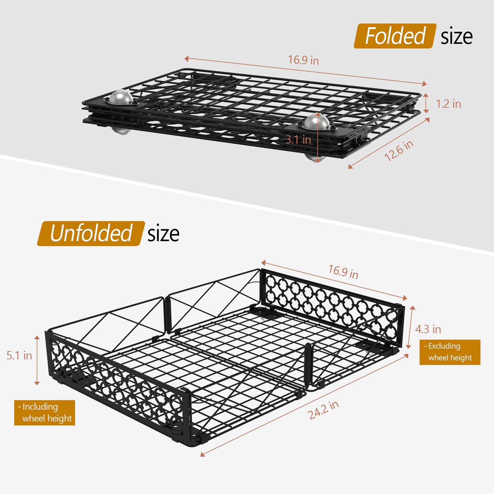 NADAMOO foldable under-bed storage flat saves space when not in use.