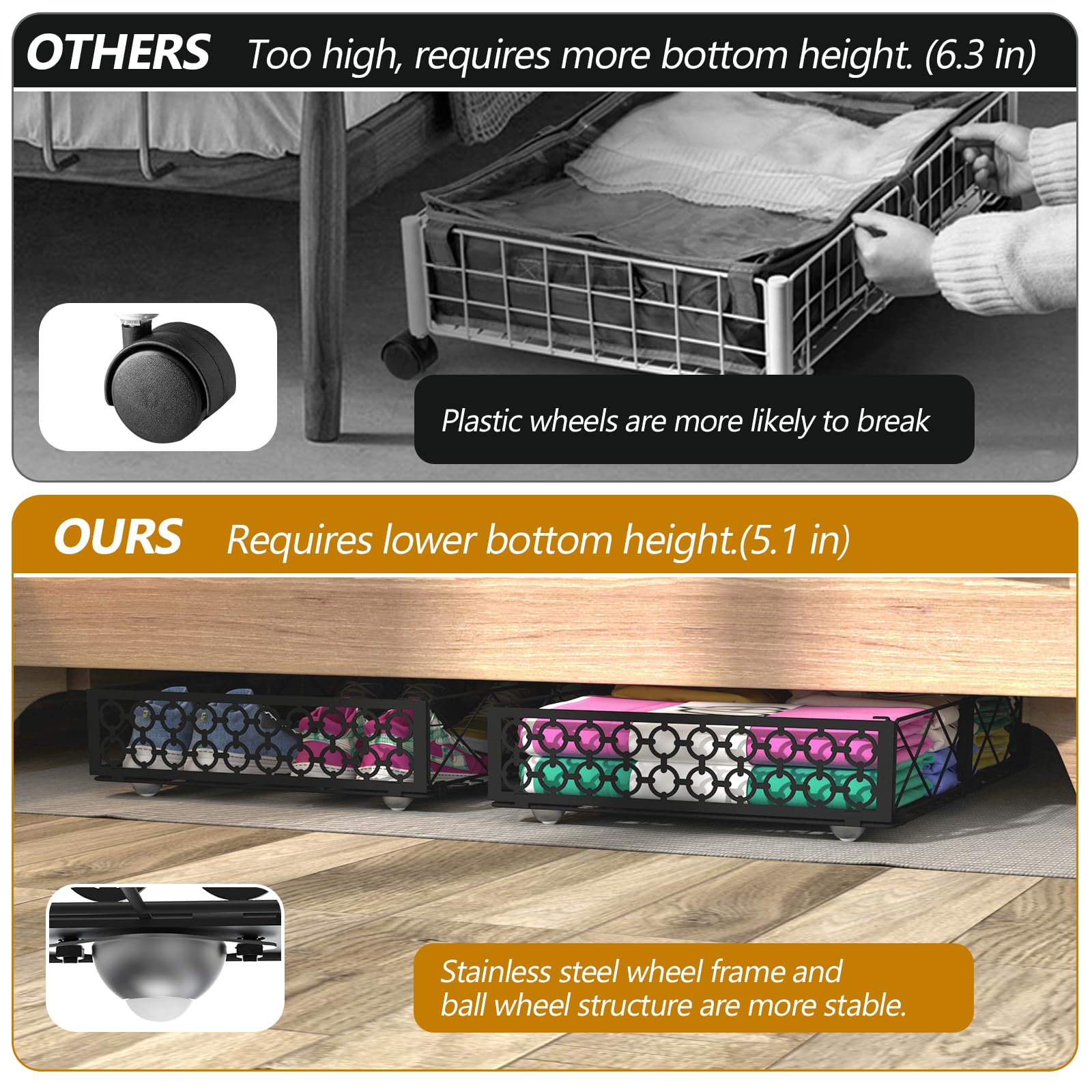 NADAMOO ultra-low-profile 5.1-inch clearance fits under low beds.