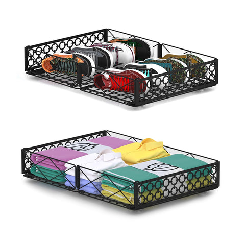 NADAMOO under-bed storage wheels 2-pack keeps shoes organized and accessible.