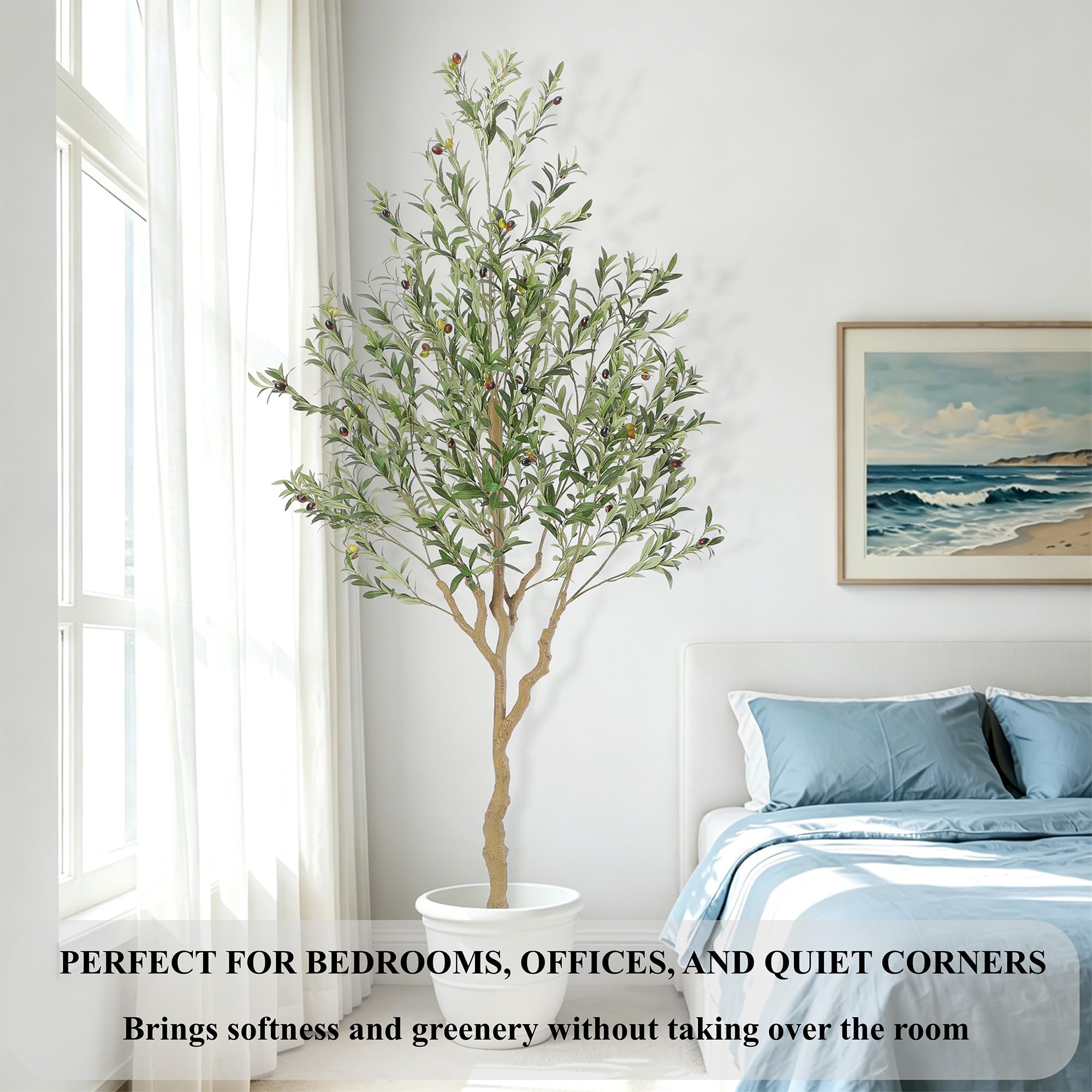 Nafresh olive tree office decor brings nature to work.