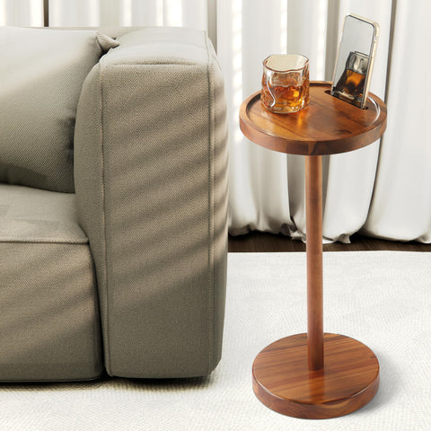 NAGAWOOD round side table in a living room setting for beverages