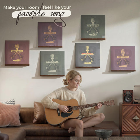 NAGAWOOD six-pack on wall enables creative, flexible gallery layouts