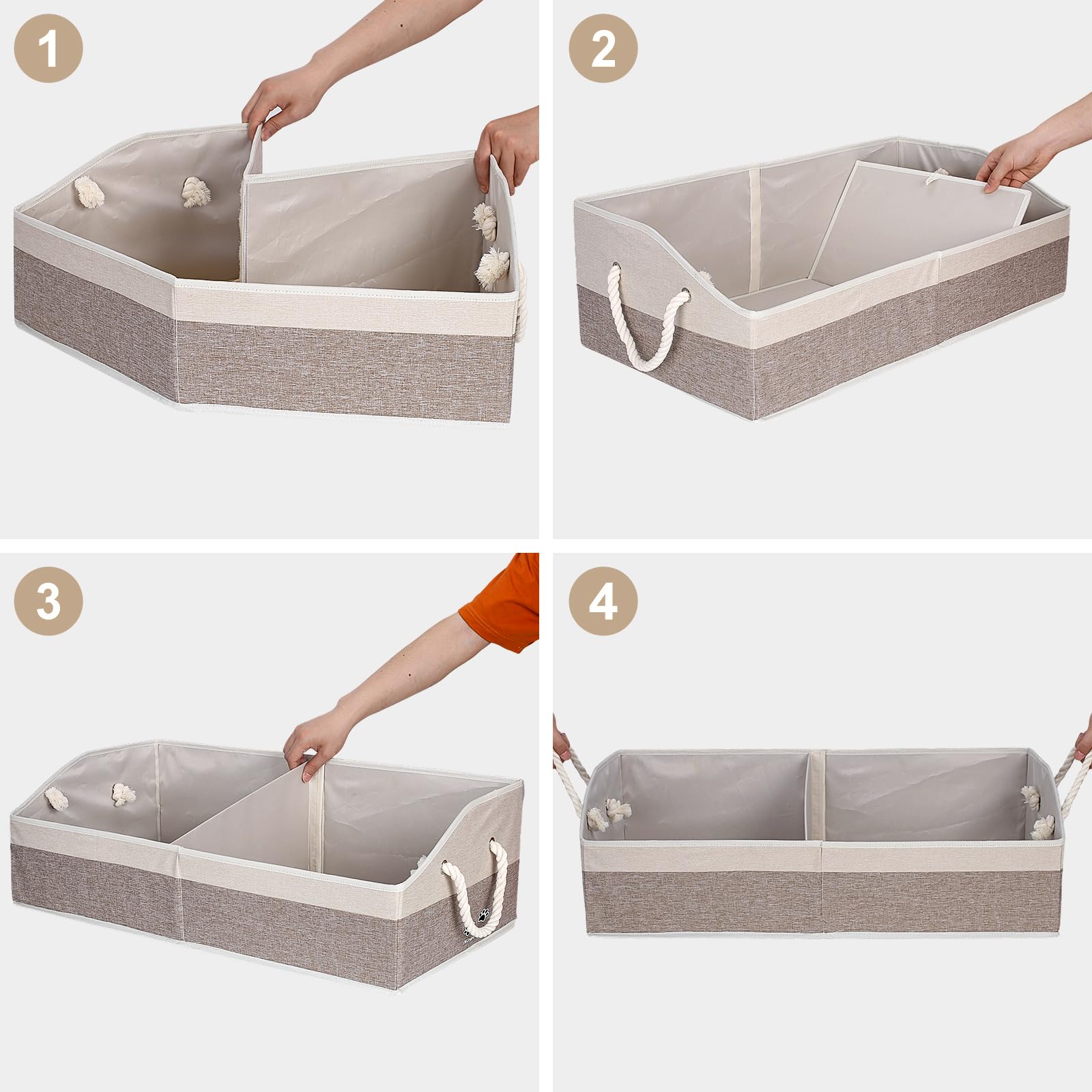 Nage-Bay brown dog storage basket blends with home decor while storing toys