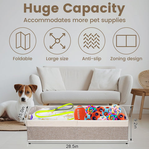 Nage-Bay foldable dog toy bin in living room for tidy spaces