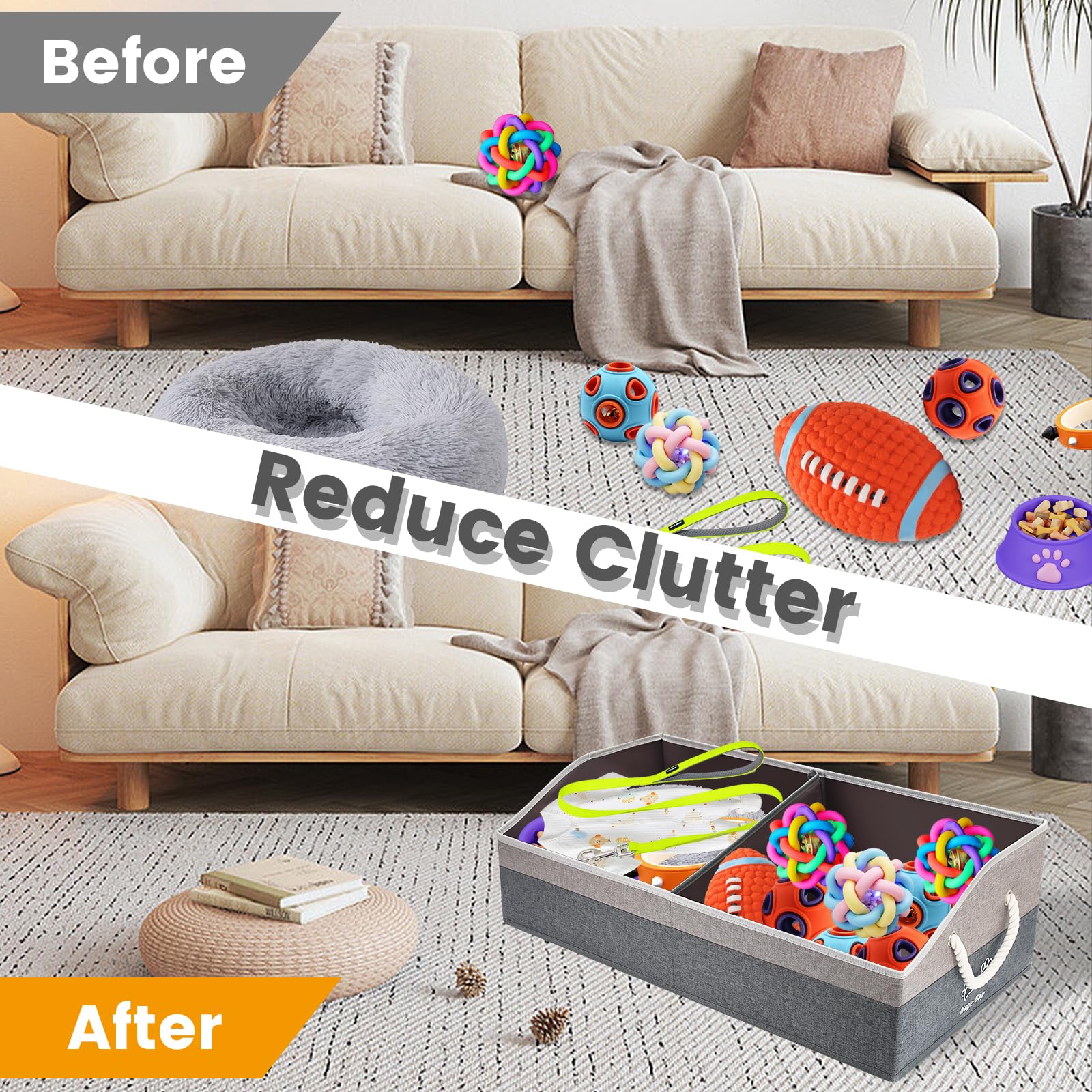 Nage-Bay oxford cloth dog toy bin offers durable storage for busy homes.