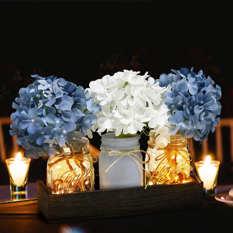 Nagobi blue white centerpiece enhances cottage core style in rooms