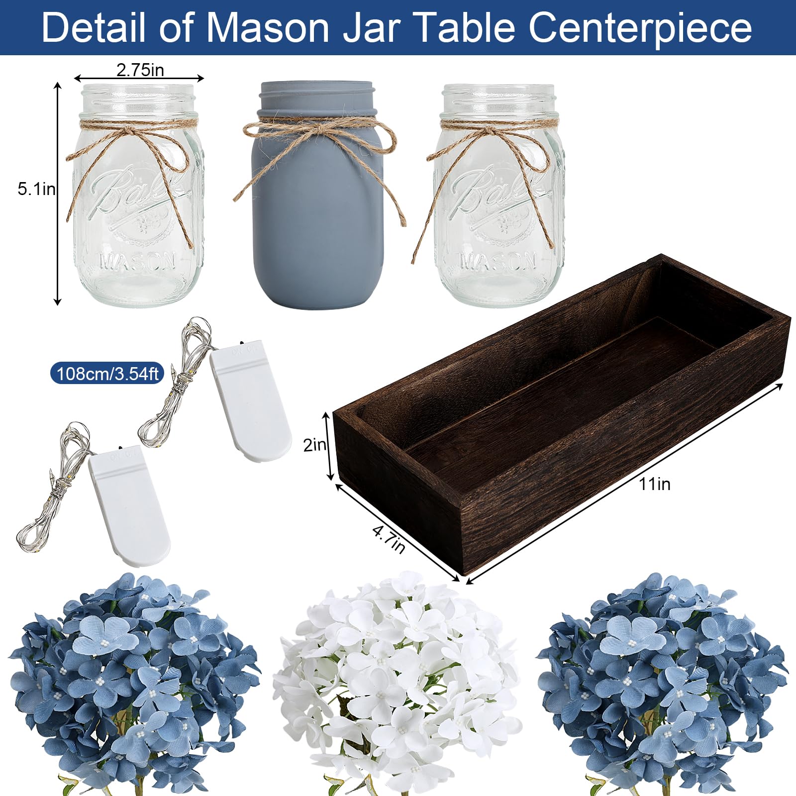 Nagobi LED fairy lights illuminate mason jars for warm mood lighting