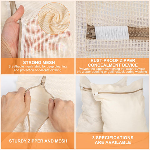 NAHADS durable zipper bag with rust resistant hardware for secure washing