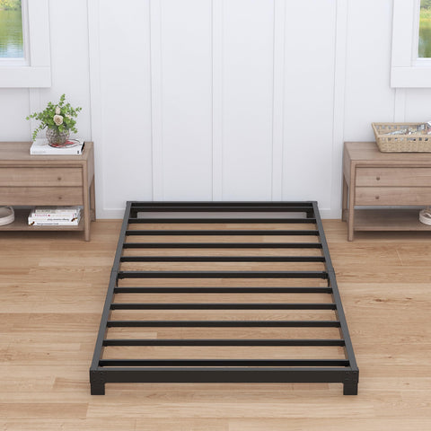 Nailsong 3-inch twin bed frame metal construction emphasizes durability.