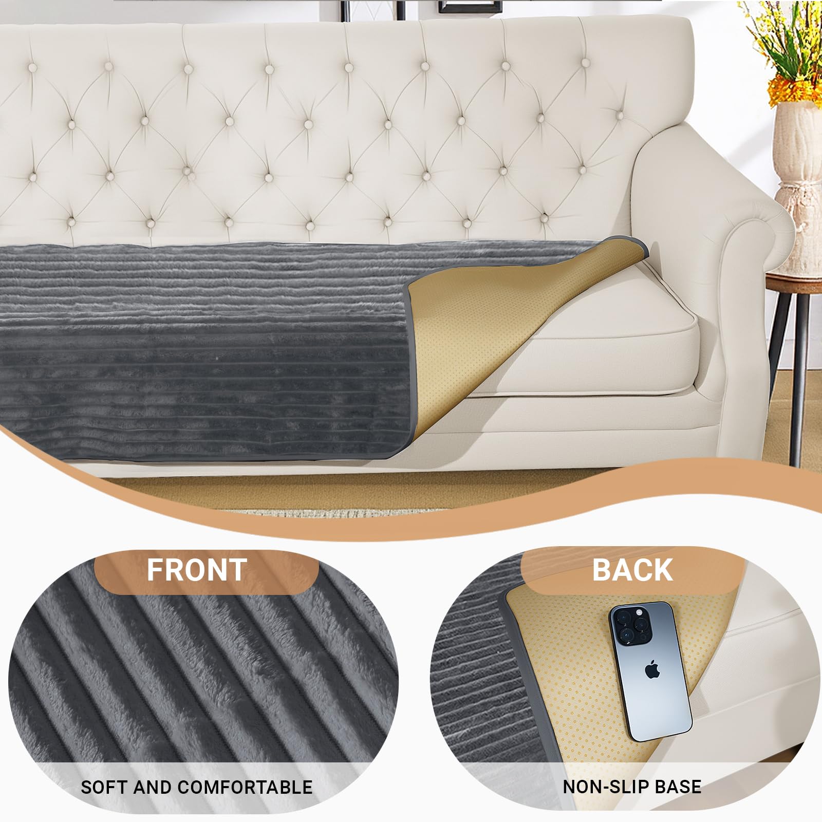 NAISI two-piece set fits most sofas and sectionals
