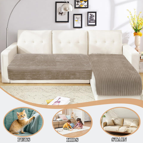 NAISI couch cover non-slip back adheres to sofa to stay put.