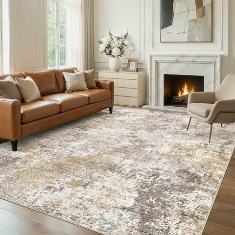 Nakagishi 8x10 area rug with non-slip backing prevents slips on hardwood floors.