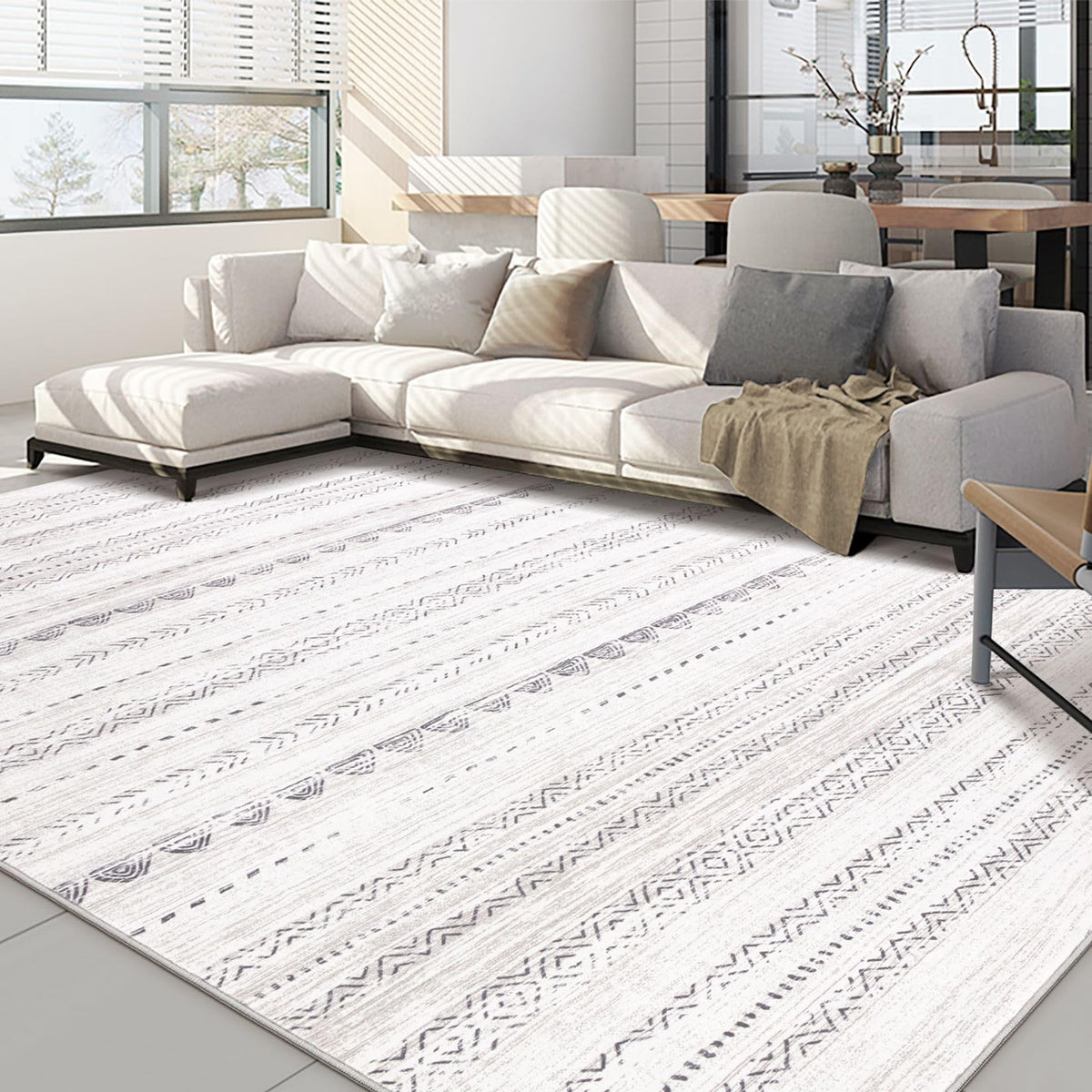 Nakagishi area rug living room 5x7 shows soft texture for cozy family time