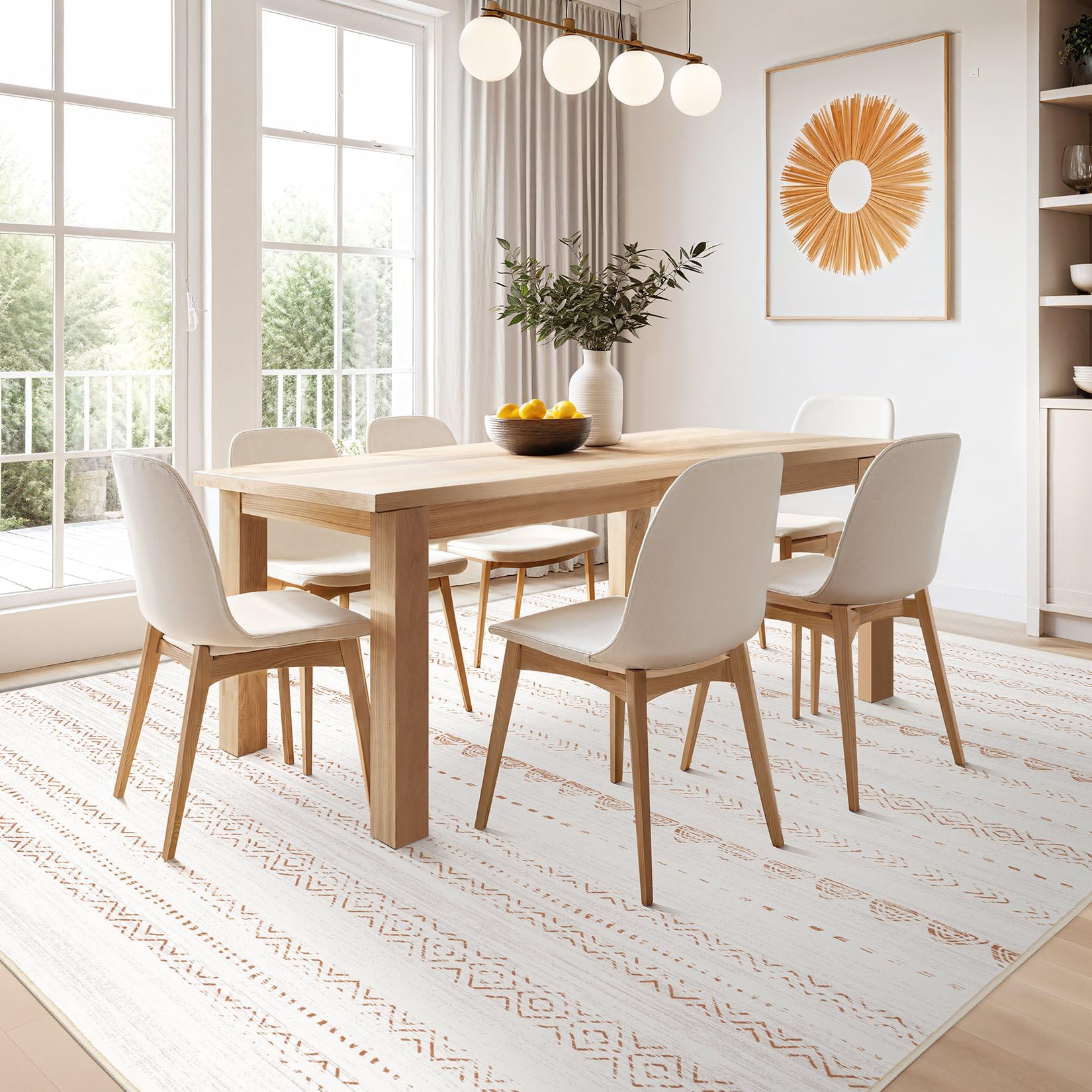 Nakagishi area rug machine washable feature simplifies cleaning.