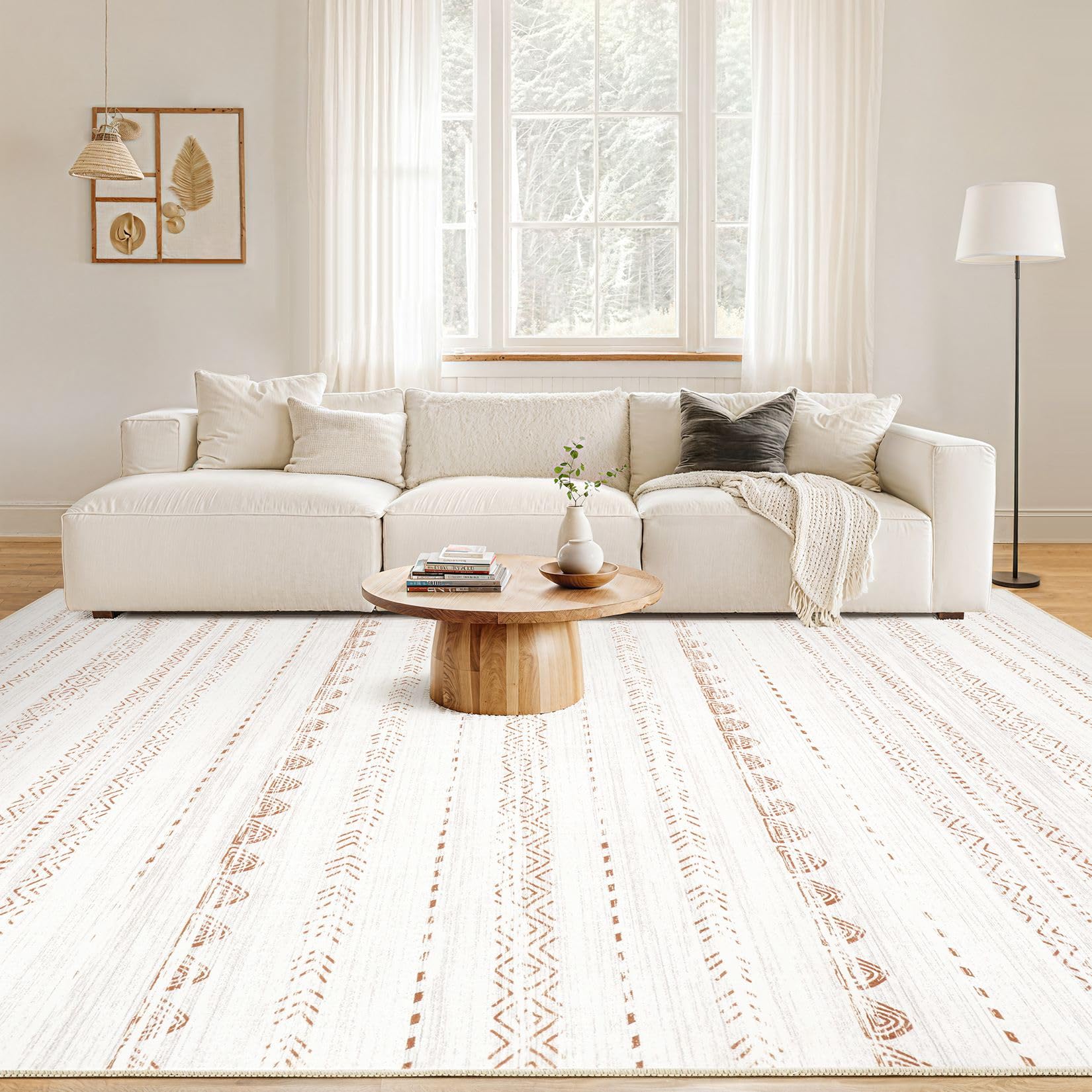 Nakagishi area rug Moroccan pattern detail adds visual interest