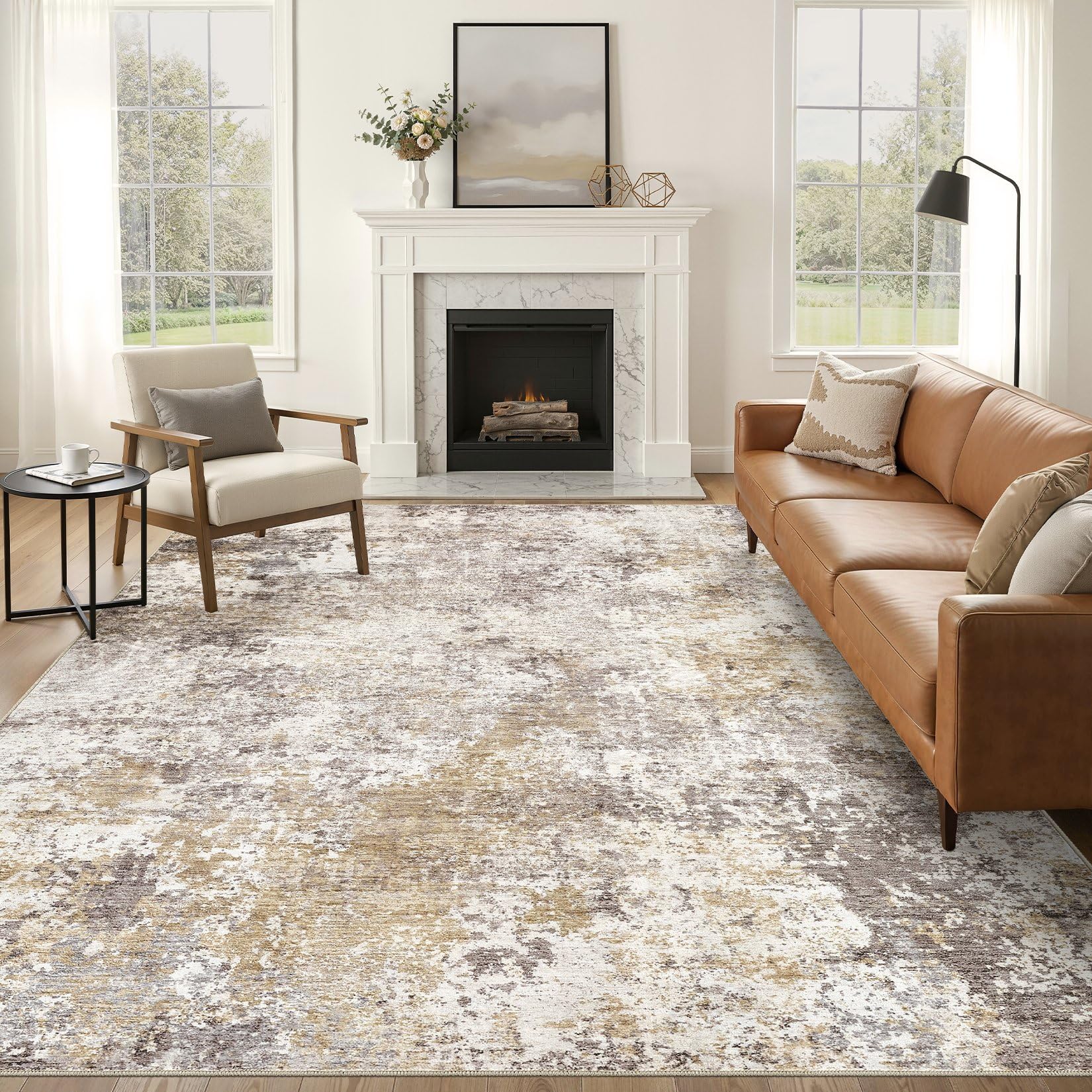 Nakagishi kids play area rug features safe low-pile surface that's easy to wipe.