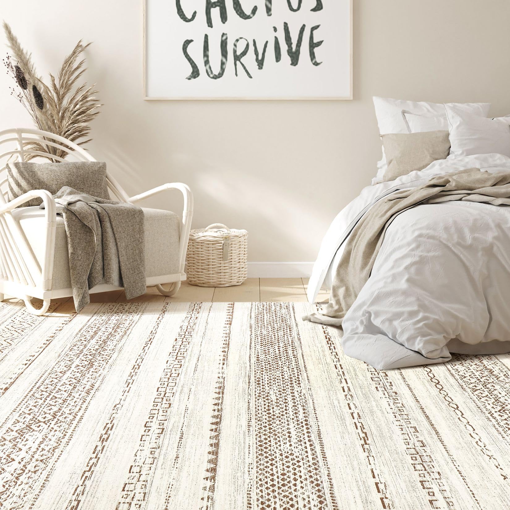 Nakagishi machine-washable rug simplifies care with cold-water washing.