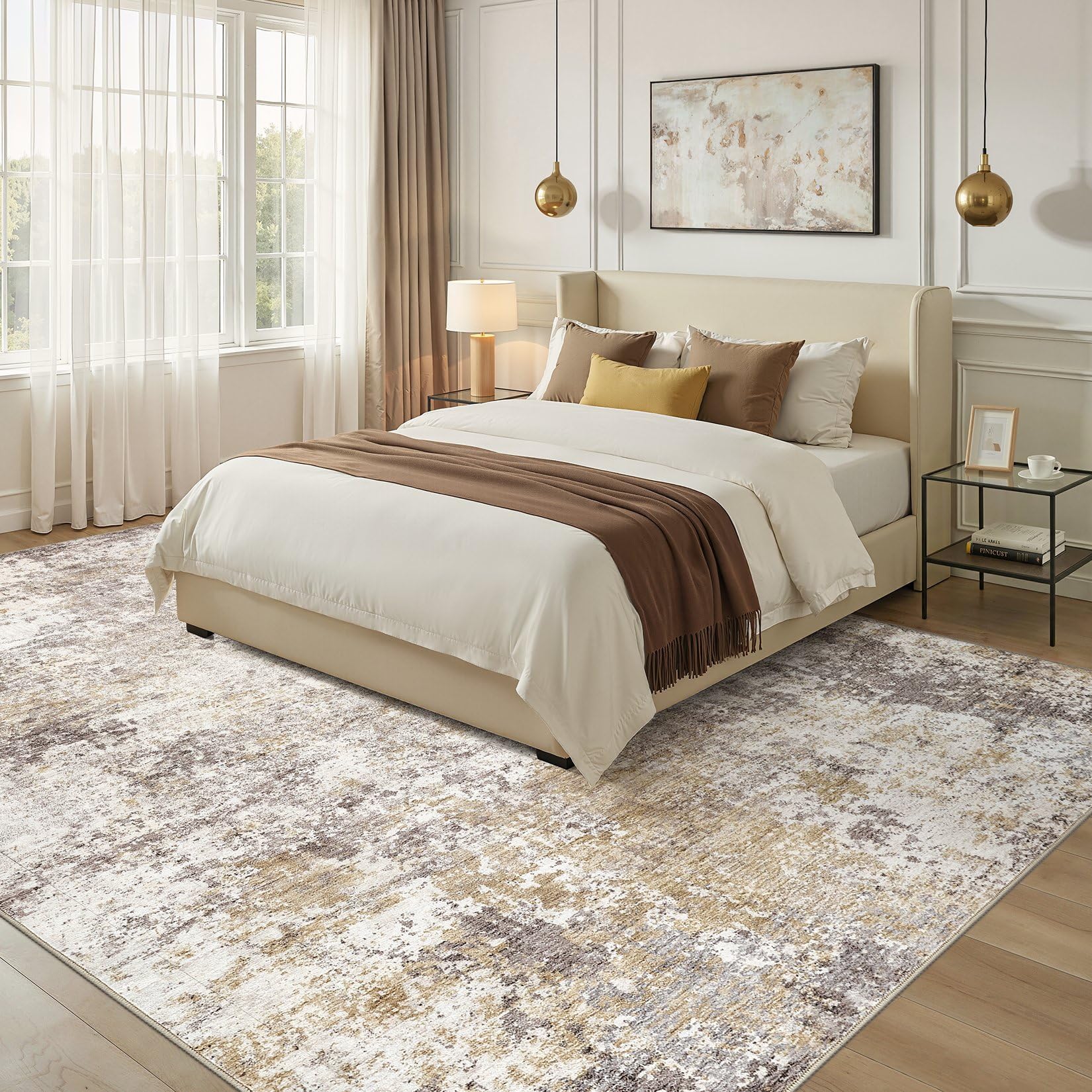 Nakagishi modern abstract design rug adds contemporary style to any room.