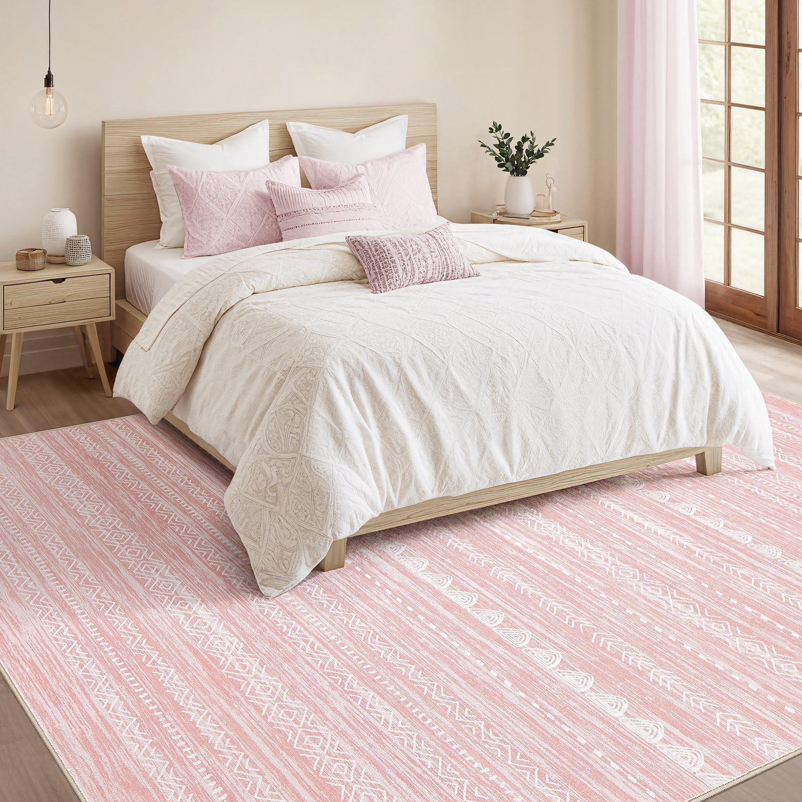 Nakagishi pink rug ideal for nurseries and kids' rooms.