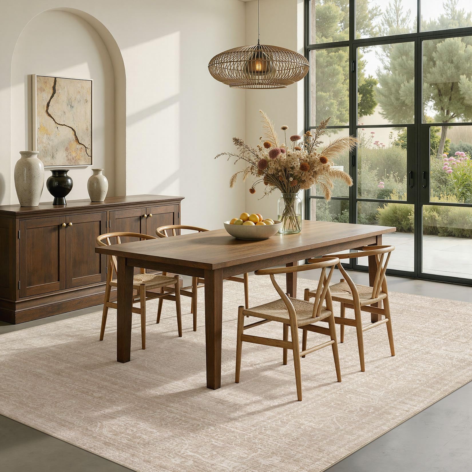 Nakagishi warm beige rug showcasing plush, cozy feel.