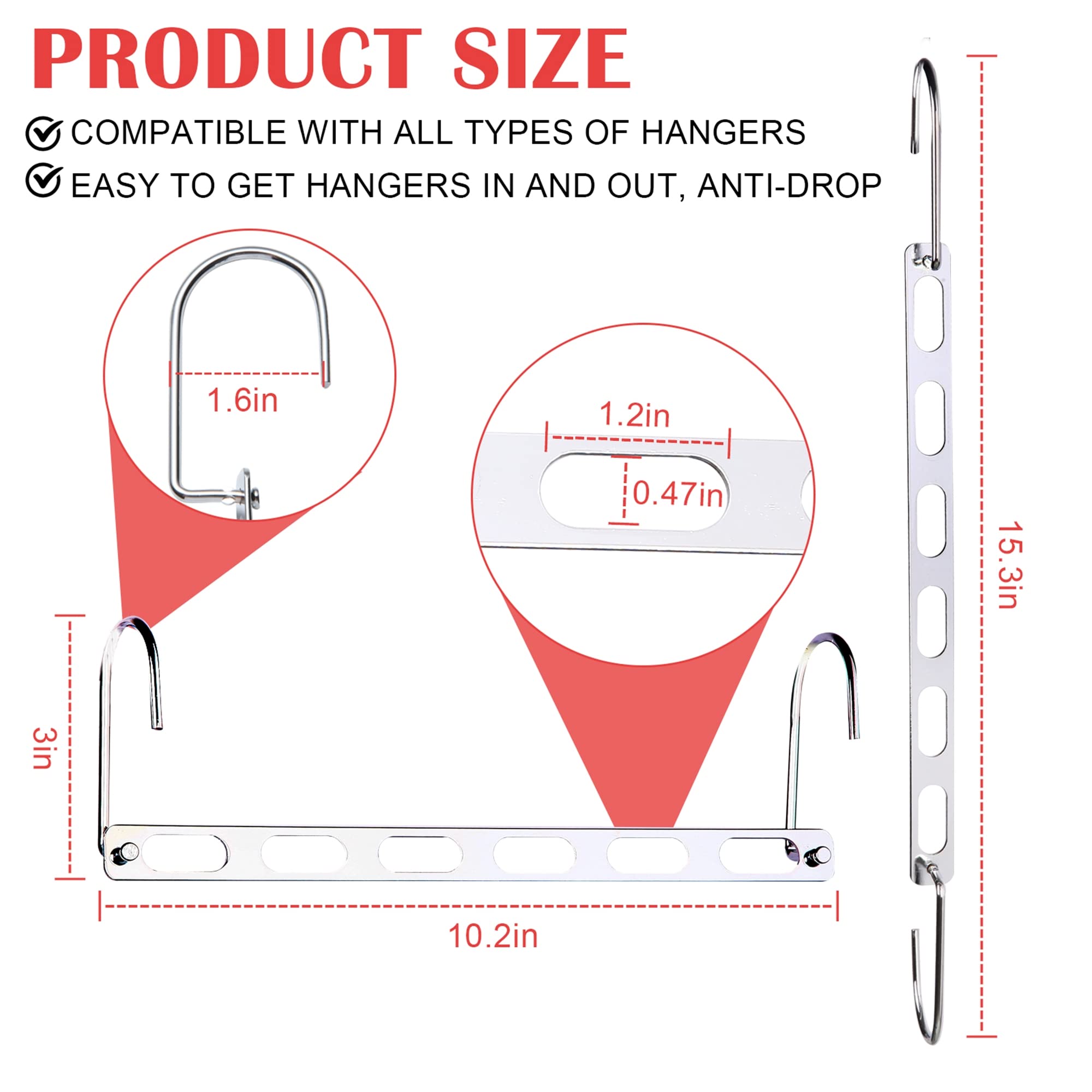 NakBinx 12-pack magic hangers keep outfits organized in a compact dorm or apartment.