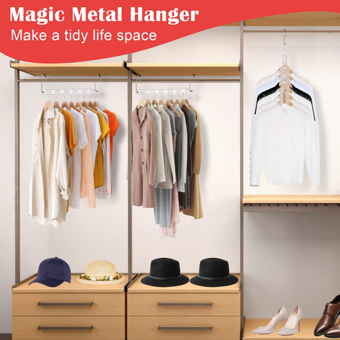 NakBinx space-saving hangers maximize closet space and reduce wardrobe clutter.