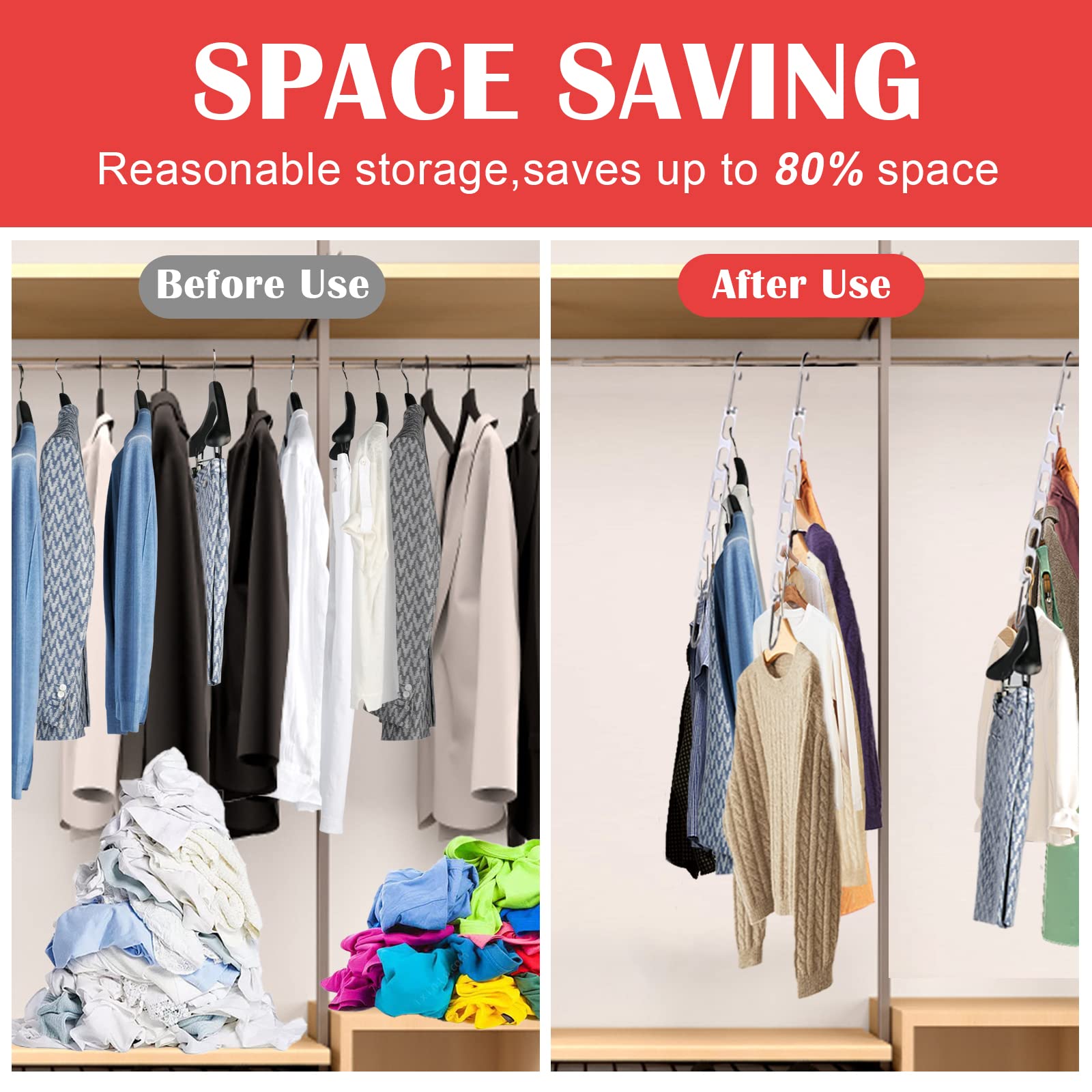 NakBinx durable metal hangers provide strong support for coats, shirts, and pants.
