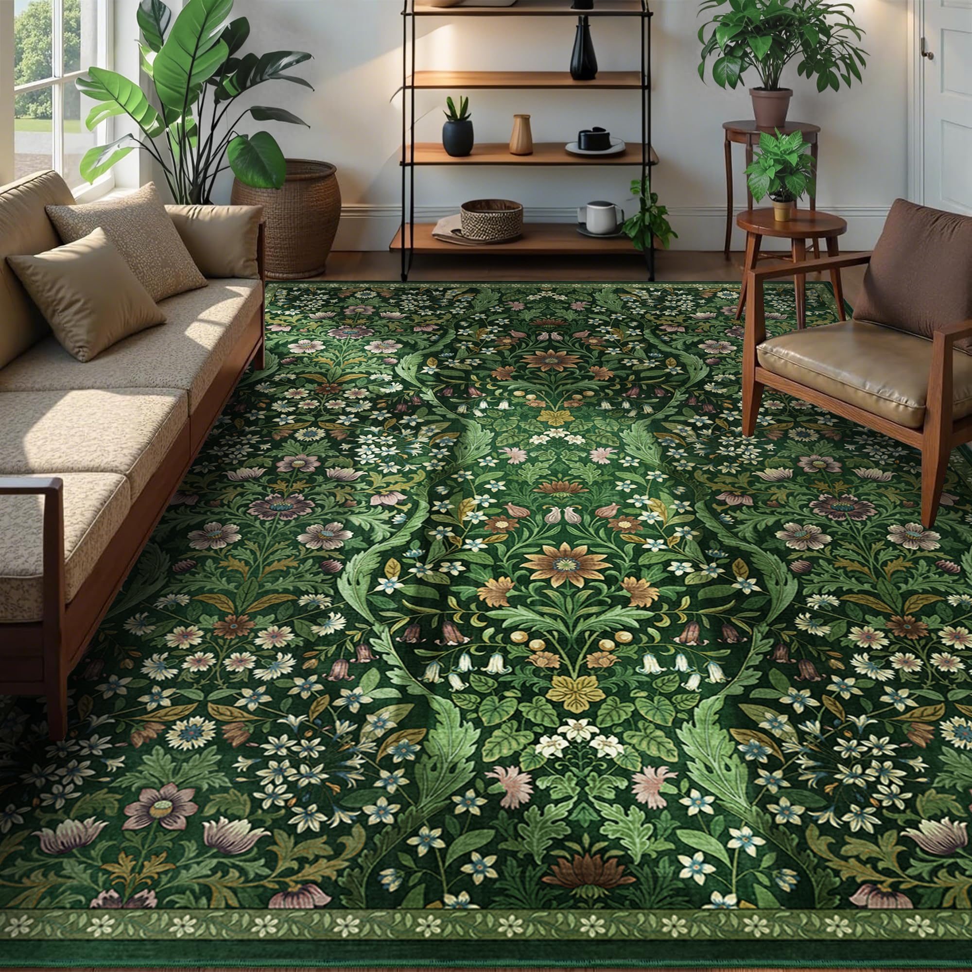 NakedCloud 8x10 rug for living room with non-slip backing for stable placement