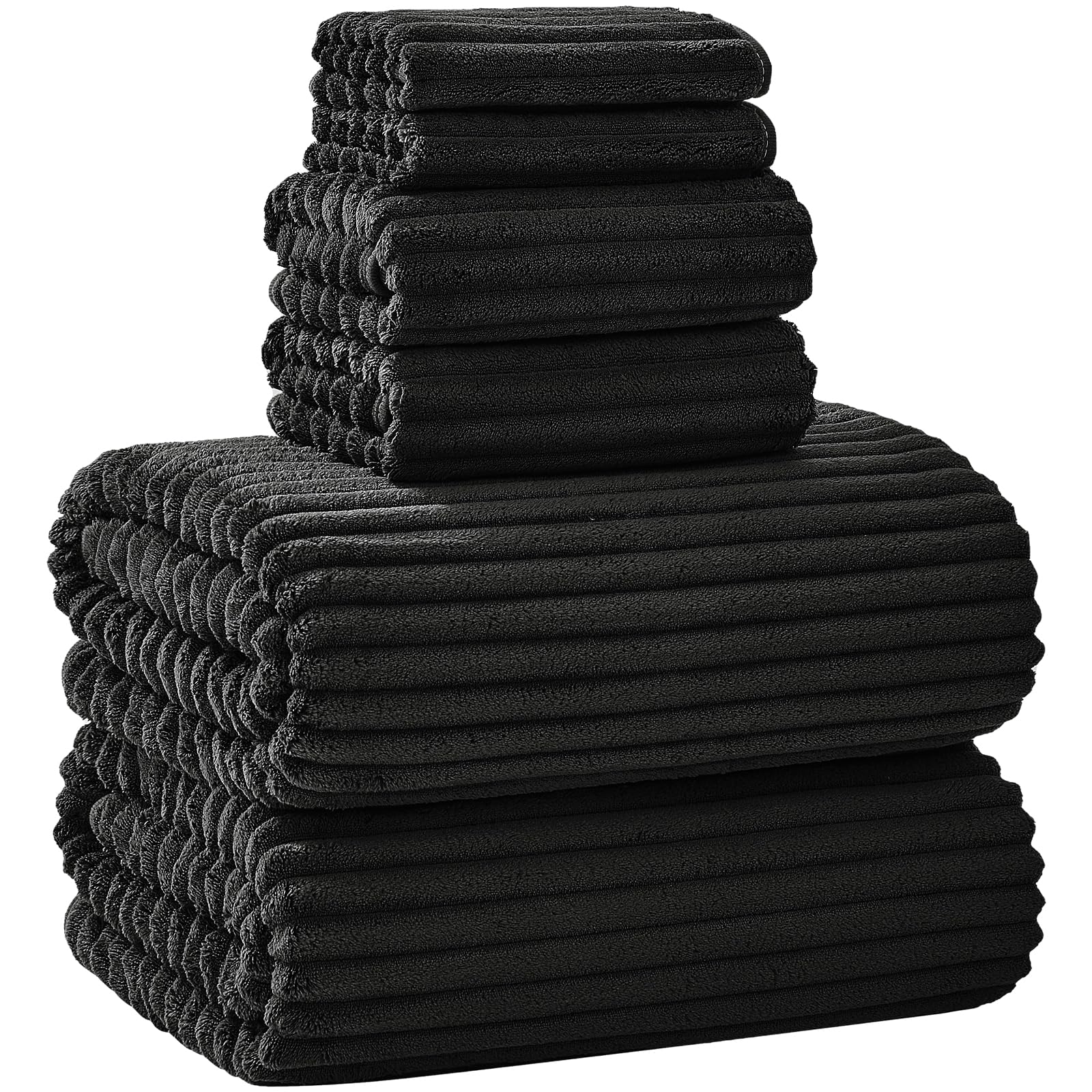 NALIVO 6-piece oversized towels set displayed for spa-like post-shower coverage