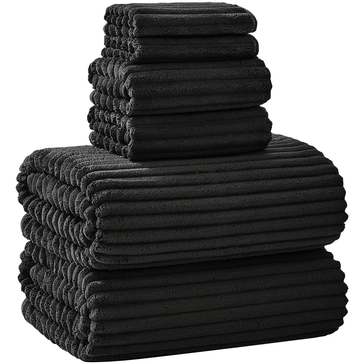 NALIVO 6-piece oversized towels set displayed for spa-like post-shower coverage