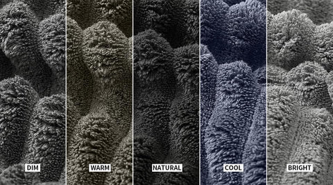 NALIVO charcoal gray color coordinates with modern decor in busy bathrooms.