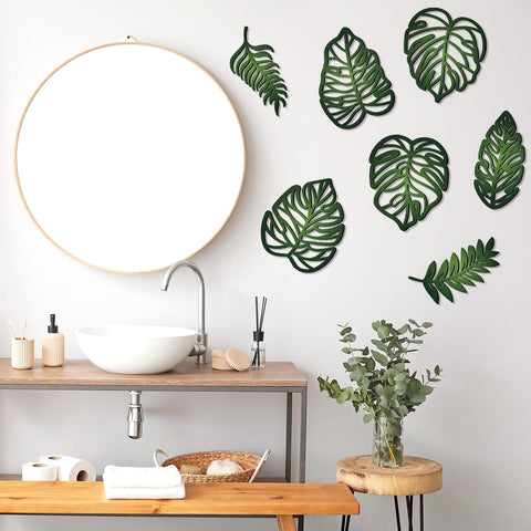Namalu Monstera leaf wall decor complements farmhouse and modern styles alike