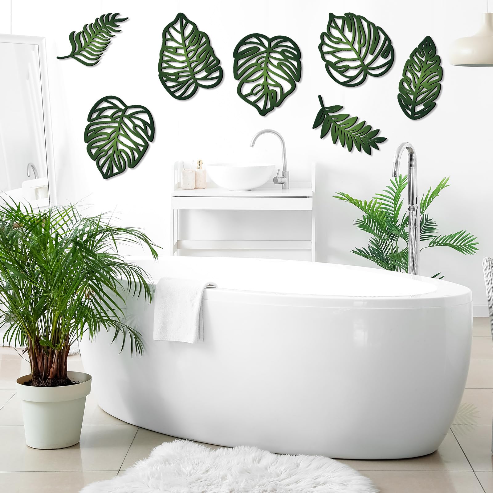 Namalu Monstera leaf wall decor with varied shapes inspires dynamic interior layouts