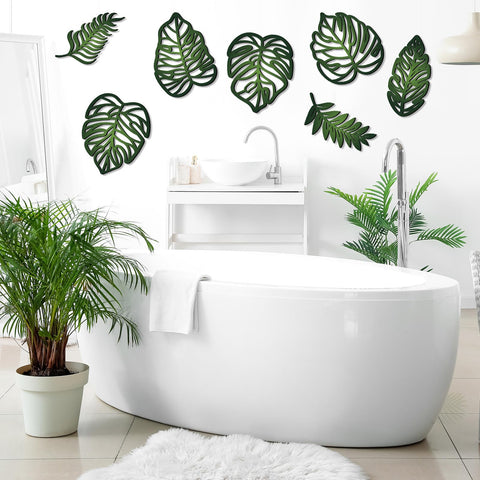 Namalu Monstera leaf wall decor with varied shapes inspires dynamic interior layouts