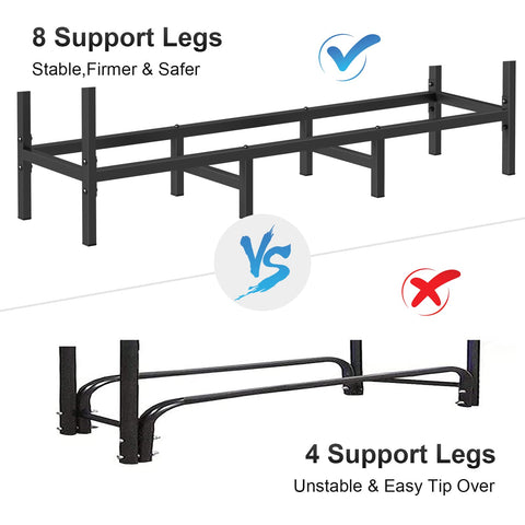 NANANARDOSO tubular steel rack with black finish resists rust.