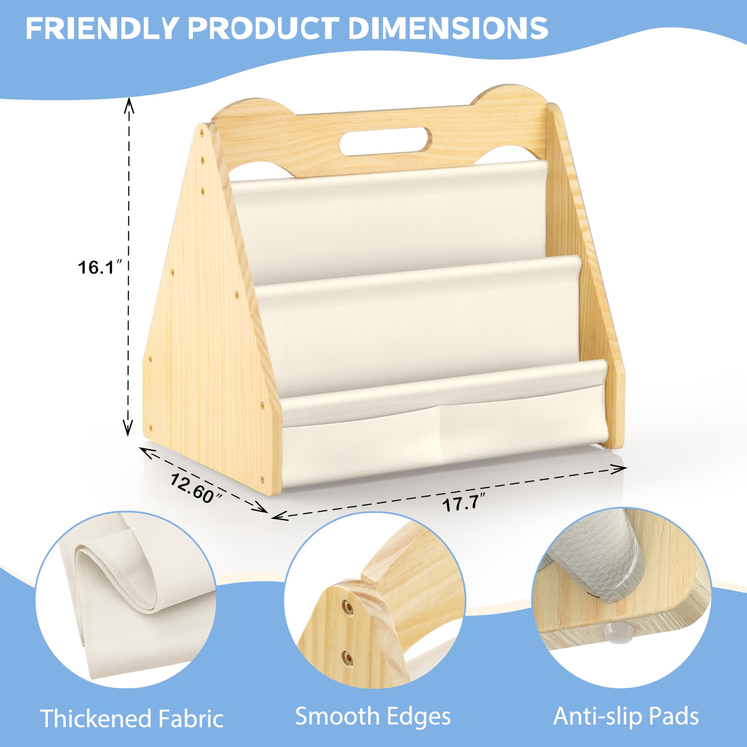 NANATI portable bookshelf with handle for easy moving between rooms.