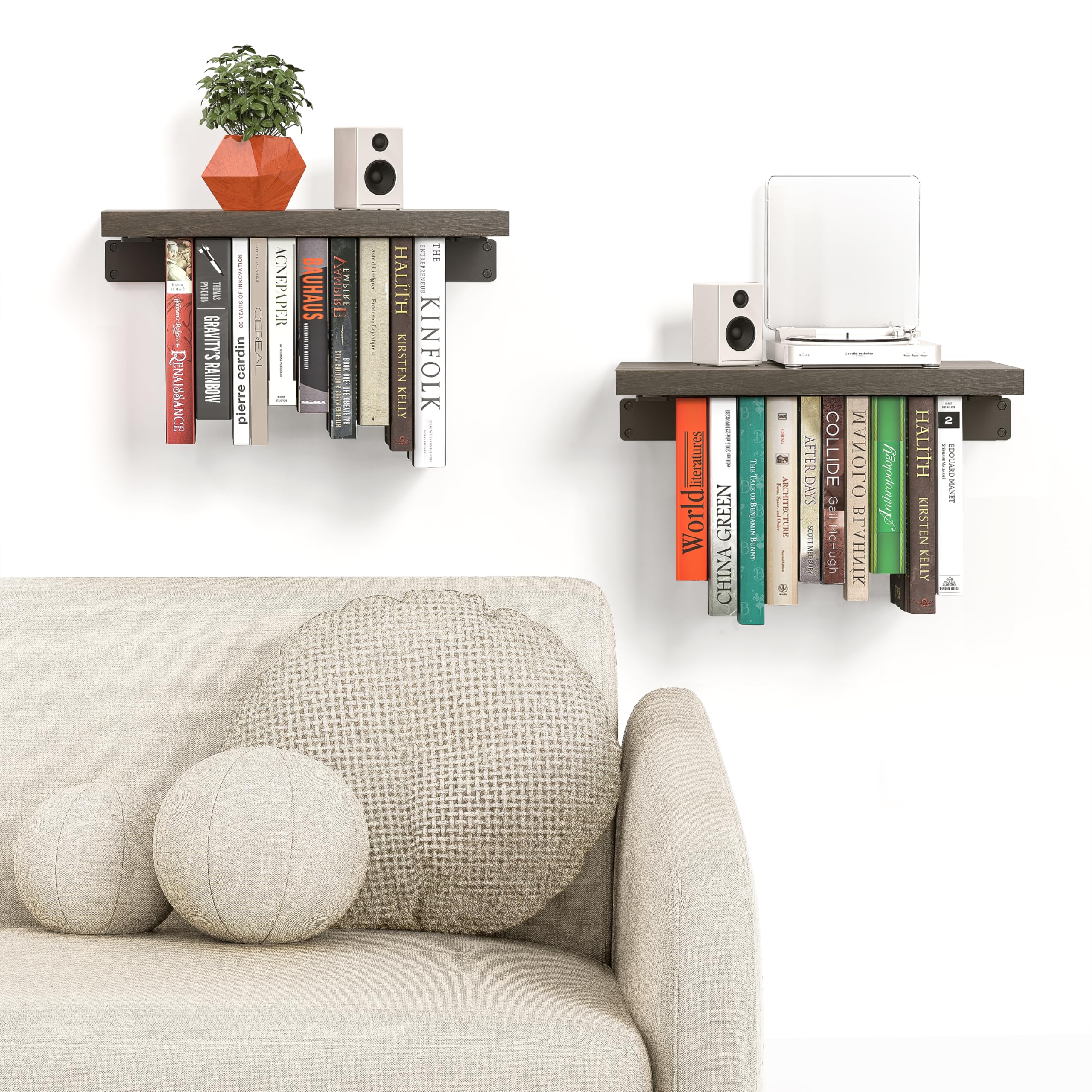 NANATI wooden shelf brackets supporting up to 70 lb in daily use